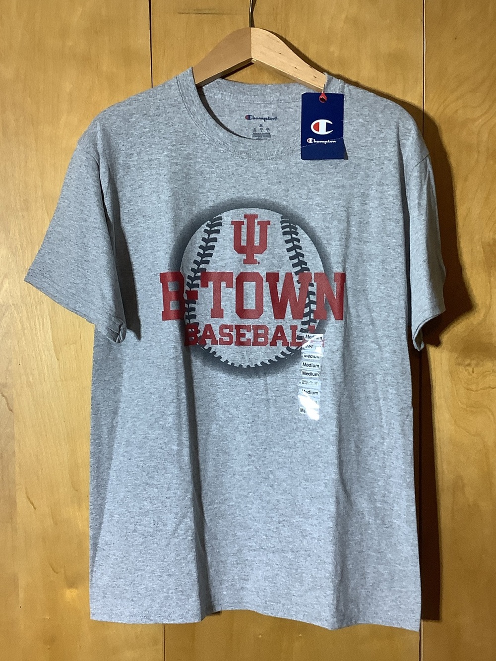 Champion Indiana University Baseball tee, size medium